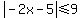 abs%28-2x-5%29+%3C=+9
