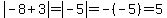 abs%28-8%2B3%29=abs%28-5%29=-%28-5%29=5
