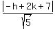 abs%28-h%2B2k%2B7%29%2Fsqrt%285%29