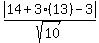 abs%2814%2B3%2813%29-3%29%2Fsqrt%2810%29