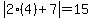 abs%282%284%29%2B7%29=15
