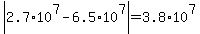 abs%282.7%2A10%5E7+-+6.5%2A10%5E7%29+=+3.8%2A10%5E7