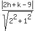 abs%282h%2Bk-9%29%2Fsqrt%282%5E2%2B1%5E2%29