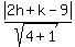 abs%282h%2Bk-9%29%2Fsqrt%284%2B1%29