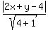abs%282x%2By-4%29%2Fsqrt%284%2B1%29