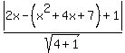 abs%282x-%28x%5E2%2B4x%2B7%29%2B1%29%2Fsqrt%284%2B1%29