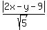 abs%282x-y-9%29%2Fsqrt%285%29