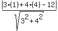 abs%283%281%29%2B4%284%29-12%29%2Fsqrt%283%5E2%2B4%5E2%29