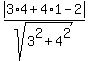 abs%283%2A4%2B4%2A1-2%29%2Fsqrt%283%5E2%2B4%5E2%29