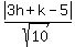 abs%283h%2Bk-5%29%2Fsqrt%2810%29
