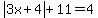 abs%283x%2B4%29%2B11=4