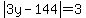 abs%283y-144%29=3