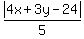 abs%284x%2B3y-24%29%2F5