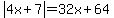 abs%284x%2B7%29=32x%2B64
