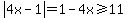 abs%284x-1%29=1-4x%3E=11