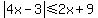abs%284x-3%29%3C=2x%2B9