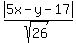 abs%285x+-+y+-17%29%2Fsqrt%2826%29