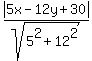 abs%285x-12y%2B30%29%2Fsqrt%285%5E2%2B12%5E2%29