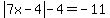 abs%287x-4%29-4=-11