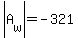 abs%28A%5Bw%5D%29=-321