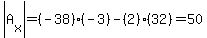 abs%28A%5Bx%5D%29=%28-38%29%28-3%29-%282%29%2832%29=50