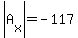 abs%28A%5Bx%5D%29=-117