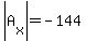 abs%28A%5Bx%5D%29=-144