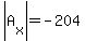 abs%28A%5Bx%5D%29=-204