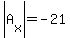 abs%28A%5Bx%5D%29=-21