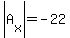abs%28A%5Bx%5D%29=-22