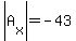 abs%28A%5Bx%5D%29=-43