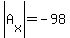 abs%28A%5Bx%5D%29=-98