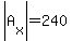 abs%28A%5Bx%5D%29=240