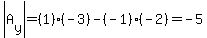 abs%28A%5By%5D%29=%281%29%28-3%29-%28-1%29%28-2%29=-5