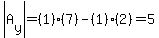 abs%28A%5By%5D%29=%281%29%287%29-%281%29%282%29=5
