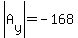 abs%28A%5By%5D%29=-168