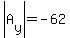 abs%28A%5By%5D%29=-62