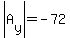 abs%28A%5By%5D%29=-72