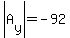 abs%28A%5By%5D%29=-92