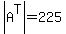 abs%28A%5ET%29+=+225
