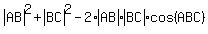 abs%28AB%29%5E2+%2B+abs%28BC%29%5E2+-+2%2Aabs%28AB%29%2Aabs%28BC%29%2Acos%28ABC%29