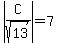 abs%28C%2Fsqrt%2813%29%29=7