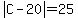 abs%28C-20%29+=+25
