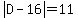 abs%28D-16%29+=+11