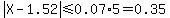 abs%28X+-+1.52%29+%3C=+0.07%2A5+=+0.35