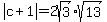 abs%28c%2B1%29=2sqrt%283%29%2Asqrt%2813%29