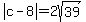 abs%28c-8%29=2sqrt%2839%29