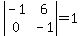 abs%28matrix%282%2C2%2C-1%2C6%2C0%2C-1%29%29=1
