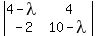 abs%28matrix%282%2C2%2C4-lambda%2C4%2C-2%2C10-lambda%29%29%29
