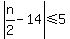 abs%28n%2F2+-+14%29+%3C=+5